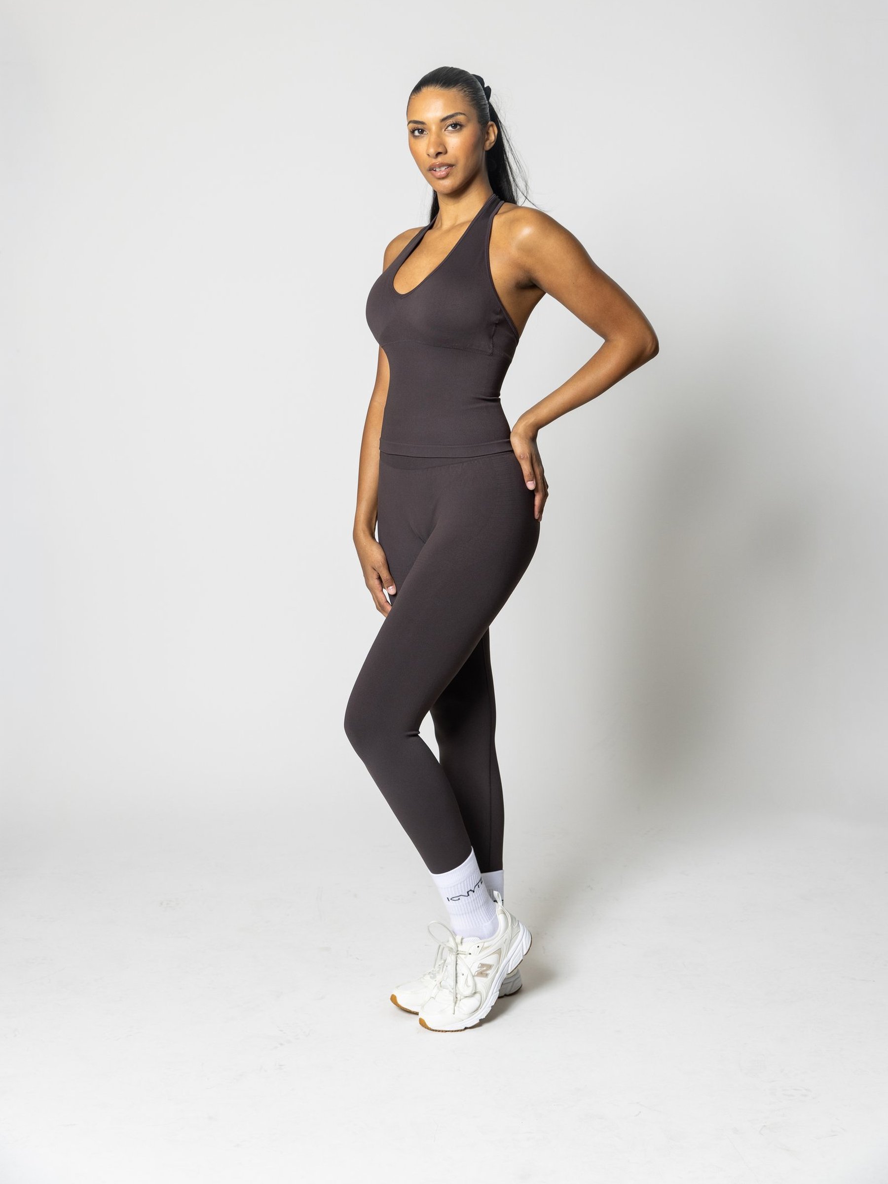 Aura Halter Top in Espresso — gallery view