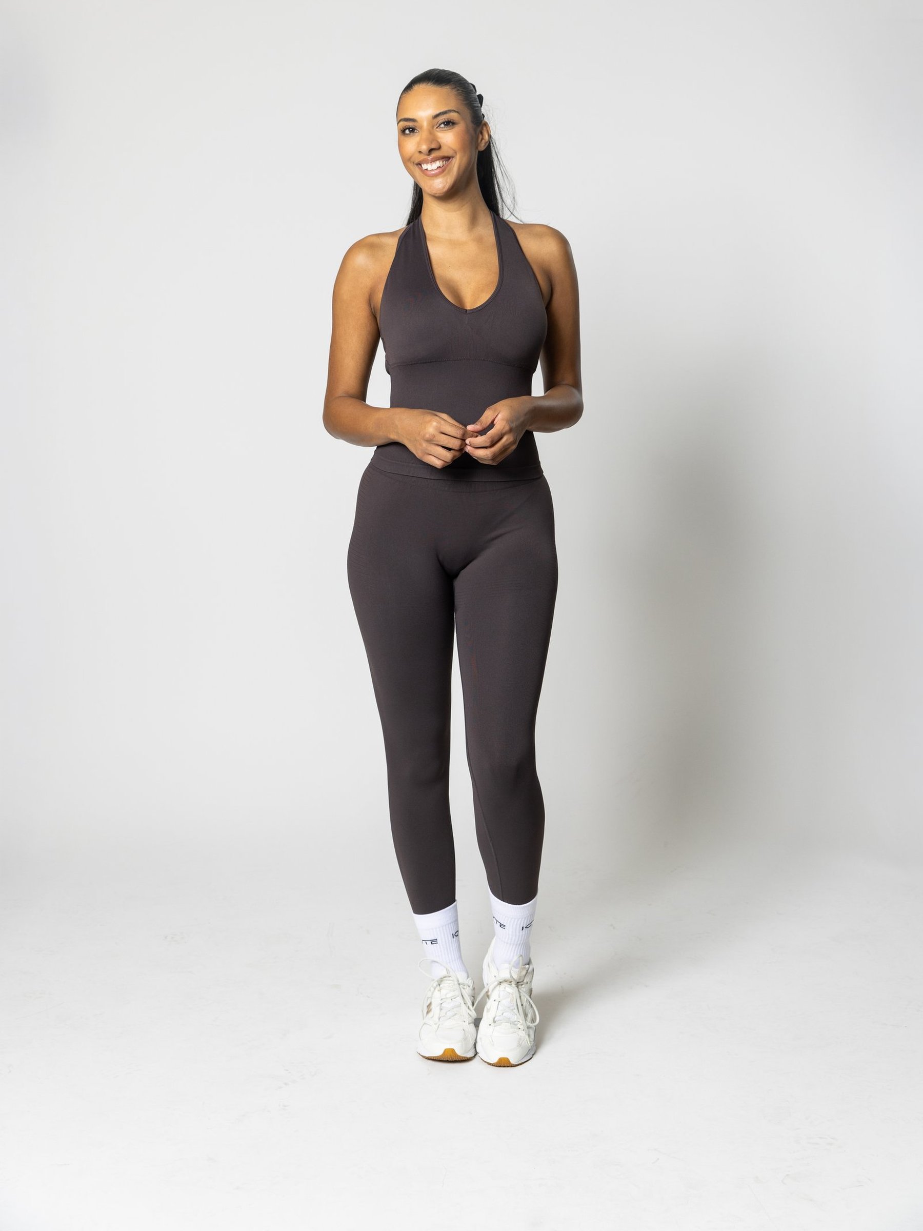 Aura Halter Top in Espresso — gallery view