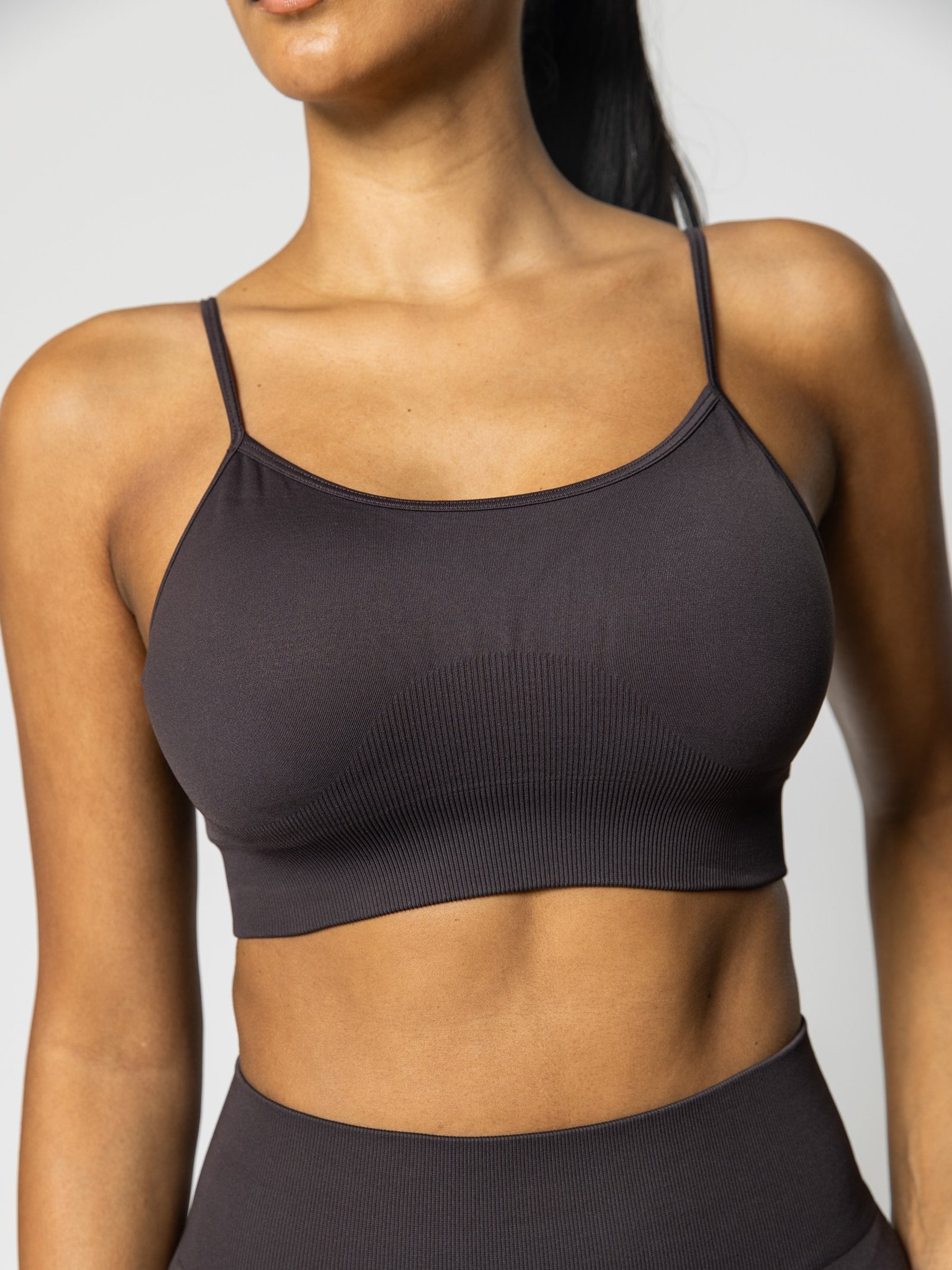Seamless Sports Bra in Espresso — gallery view