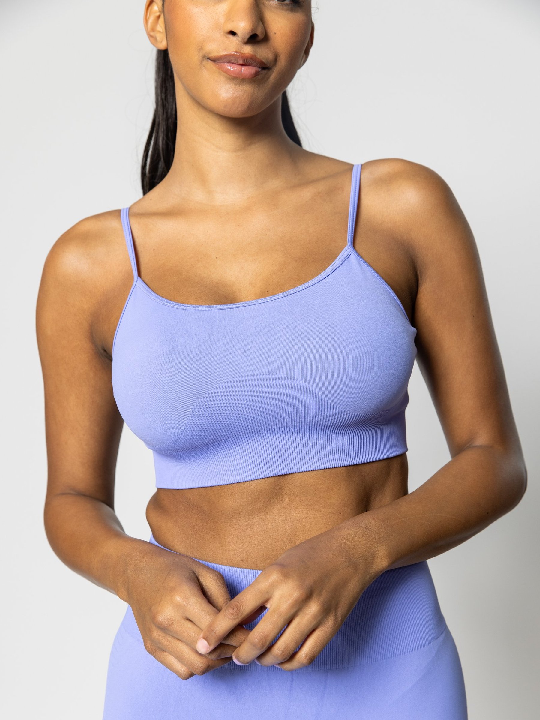 Seamless Sports Bra in Jacaranda — gallery view